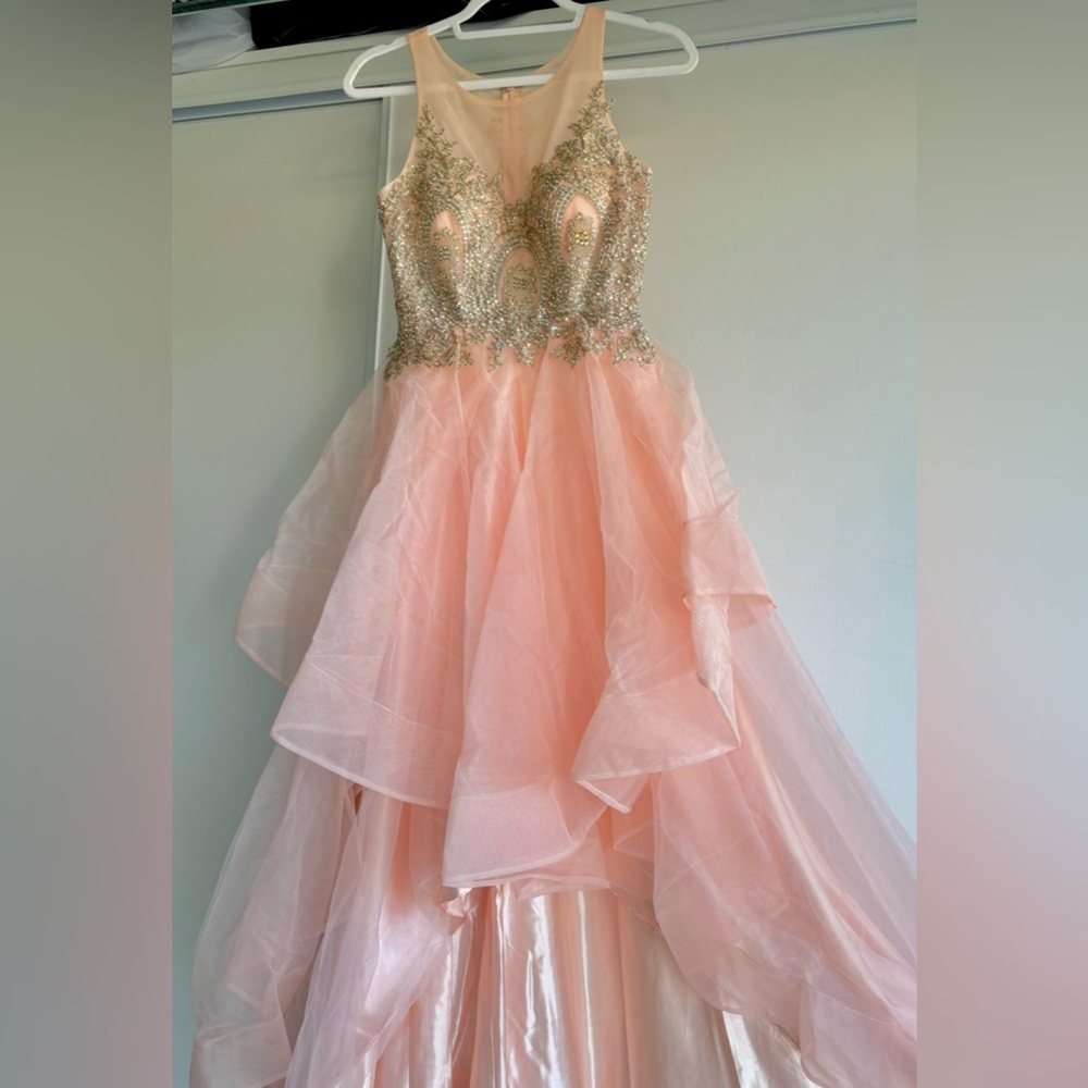 Gorgeous pink high-low prom dress!